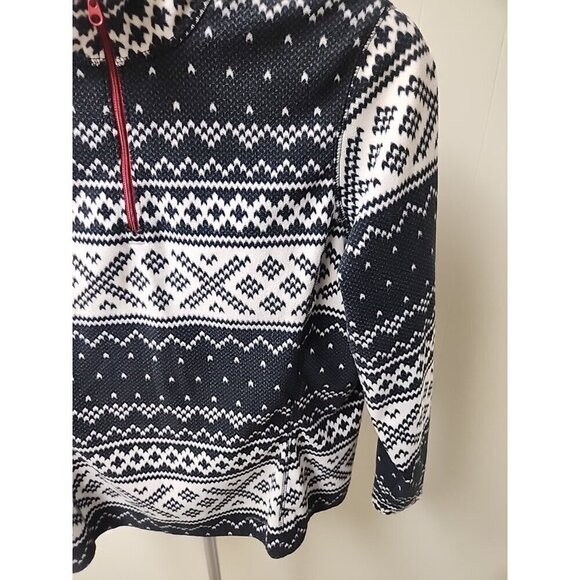 eddie bauer womens size L black fleece jacket half zip pullover native - Picture 6 of 10